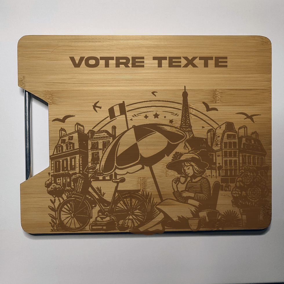 Quartier Parisien+ Texte personnalisé - Gravure Planche à Découper