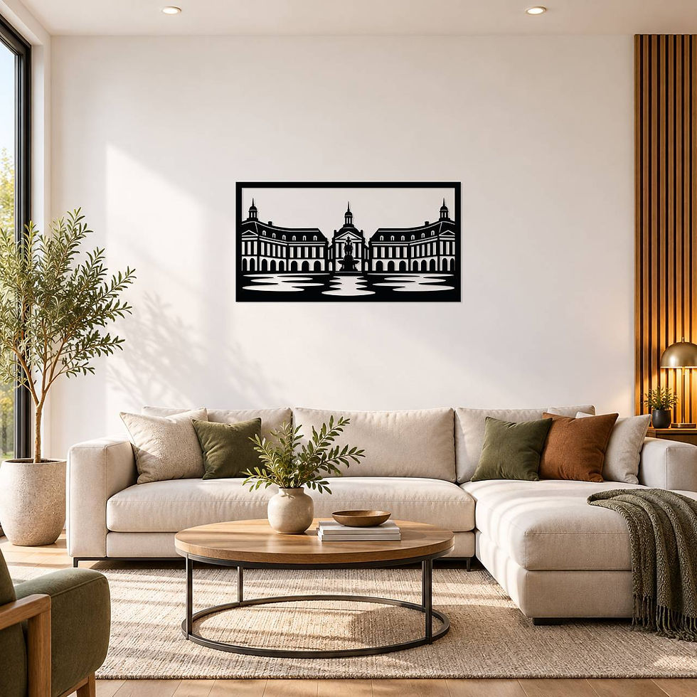 Tableau mural place de la bourse à bordeaux présenté en décoration intérieure, 75 × 40 cm