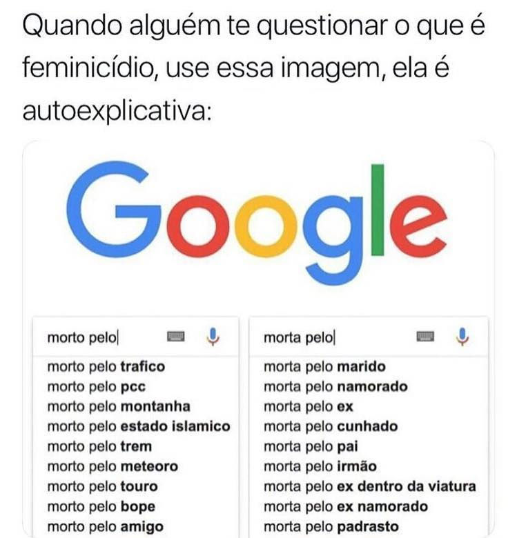 Meme sobre feminicídio e violência de gênero.