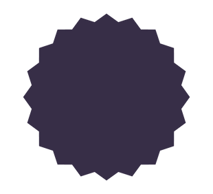 Símbolo circular roxo.