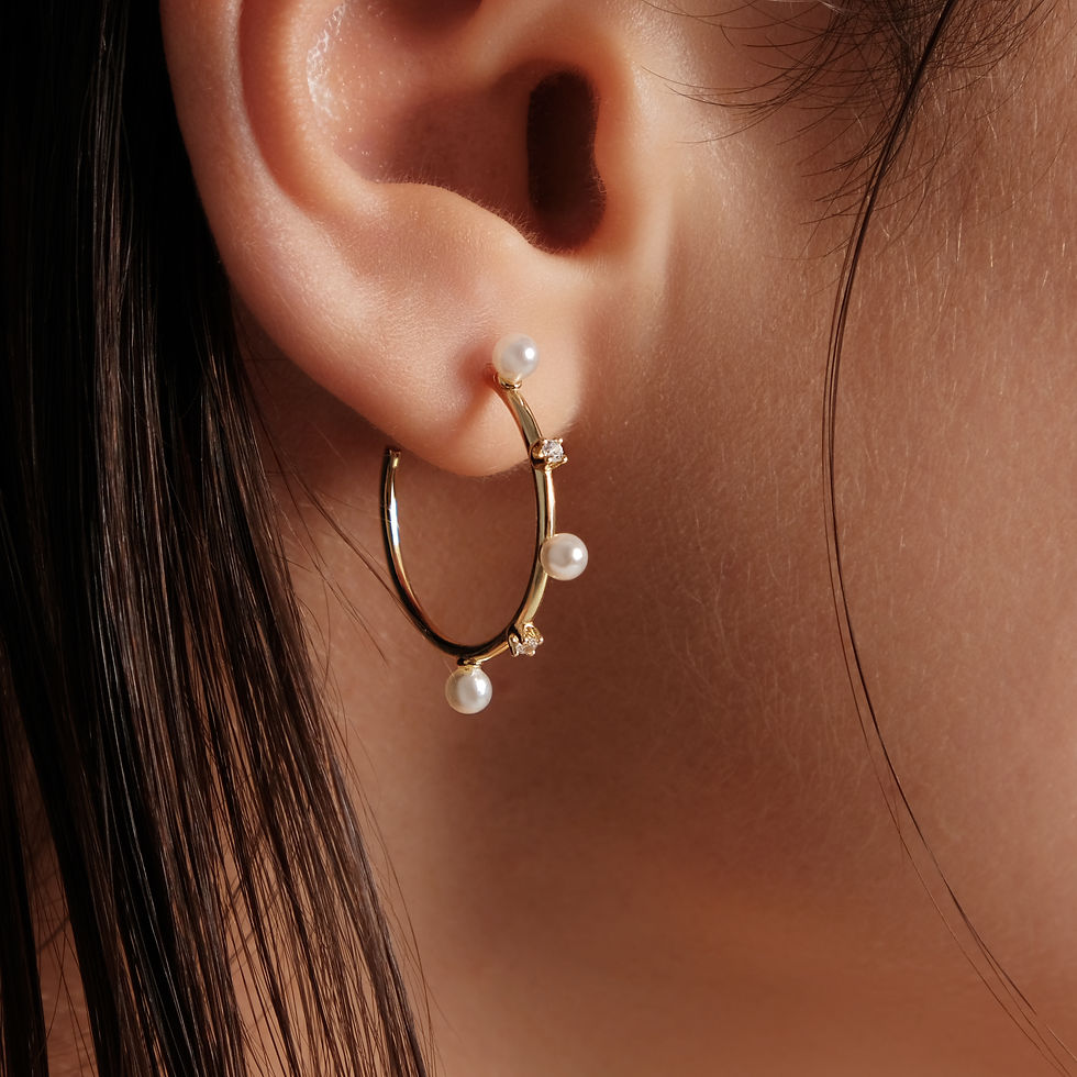 Сережки з перлами та цирконами