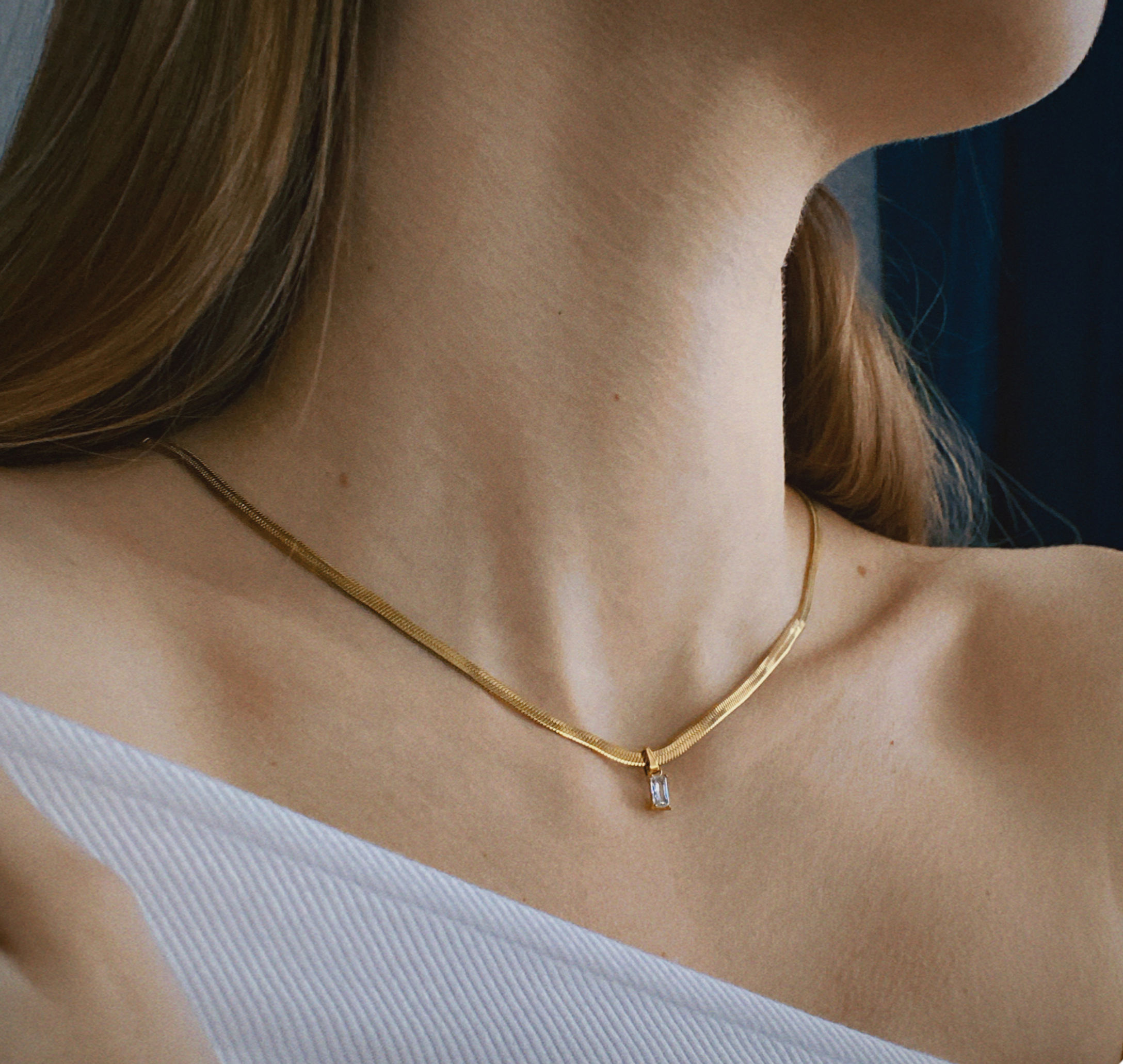 Стильний ланцюжок снейк з підвіскою