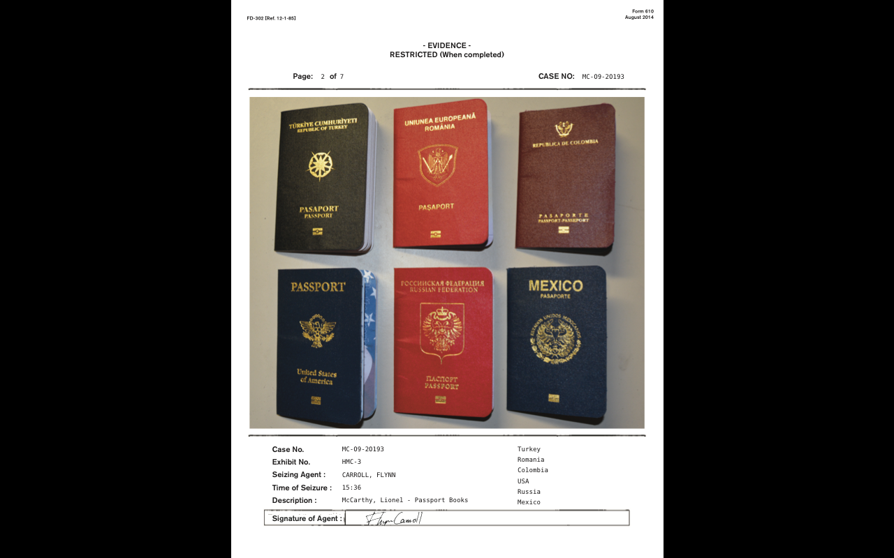 Passport - Police Evidence Doc