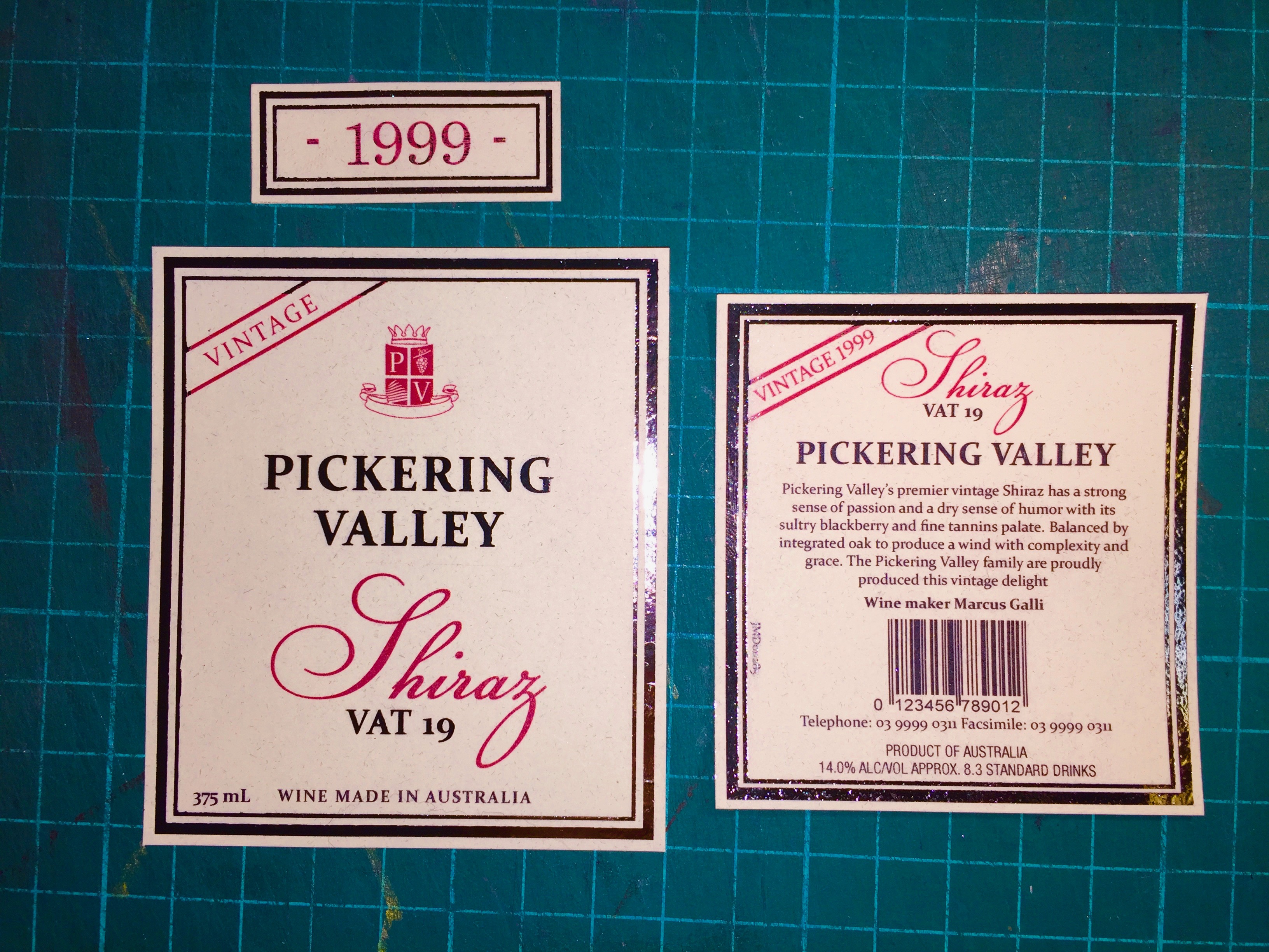 Wine Labels with Gold Foiling