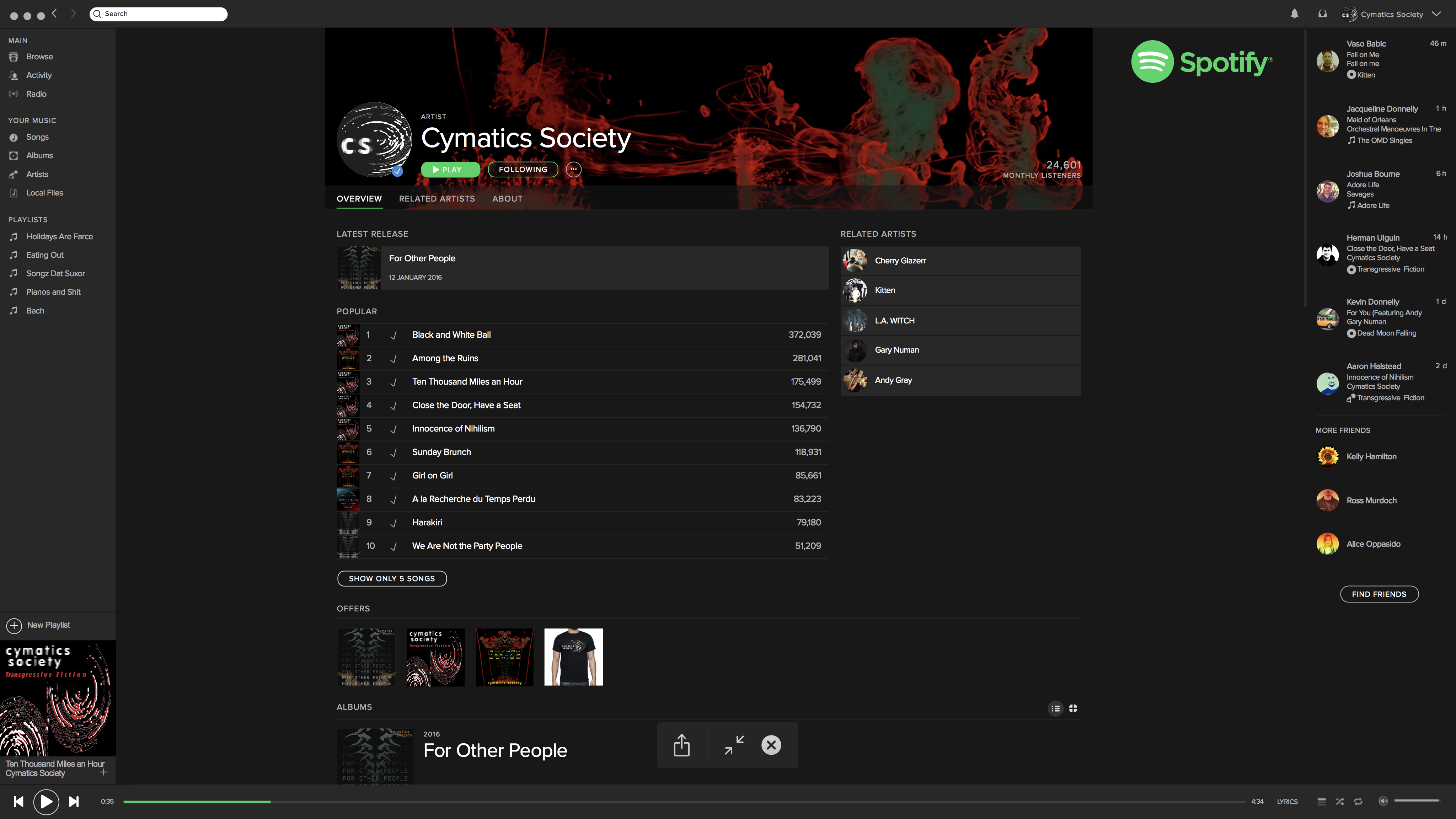 Spotify Artist Page