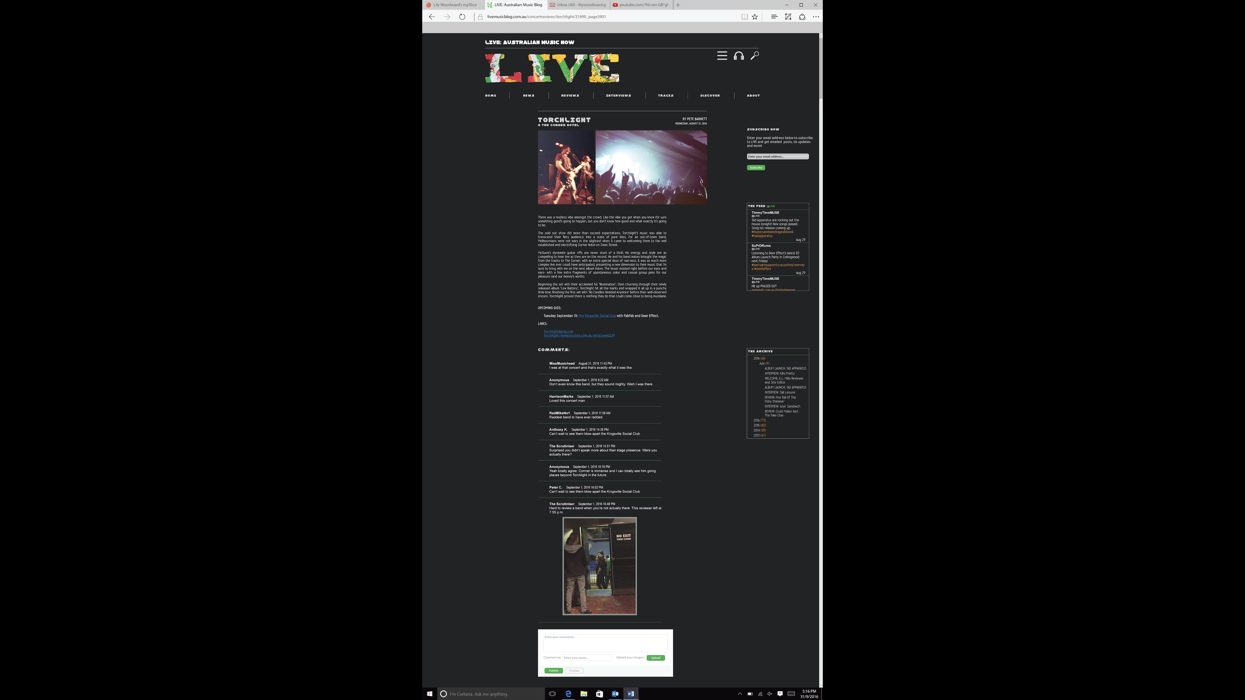 Music Blog Site