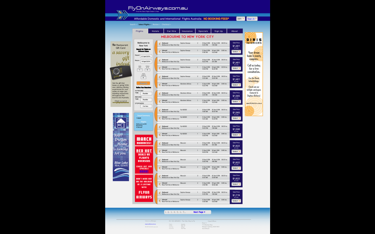 Cheap Flight Search Website