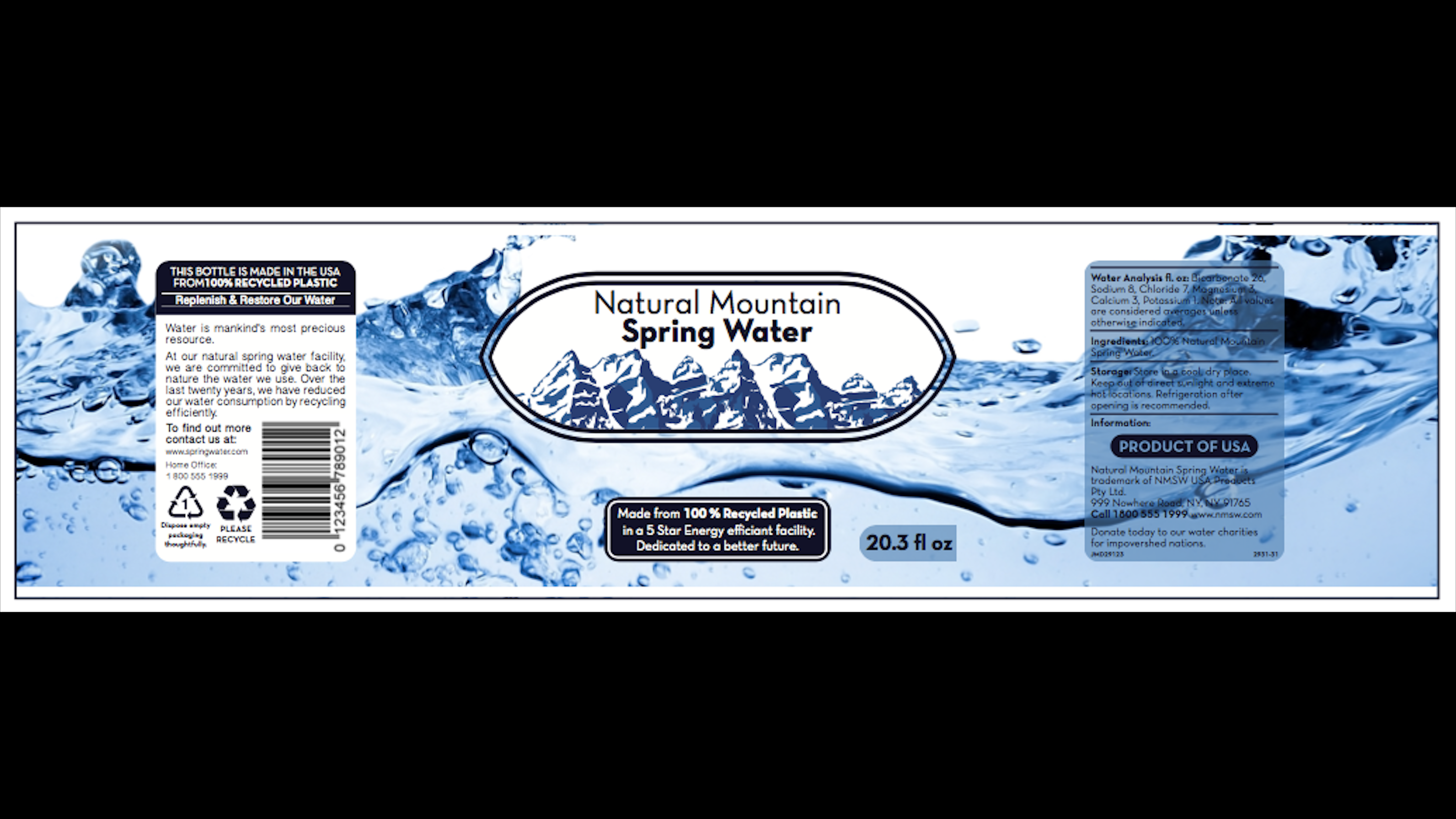 Water Bottle Label
