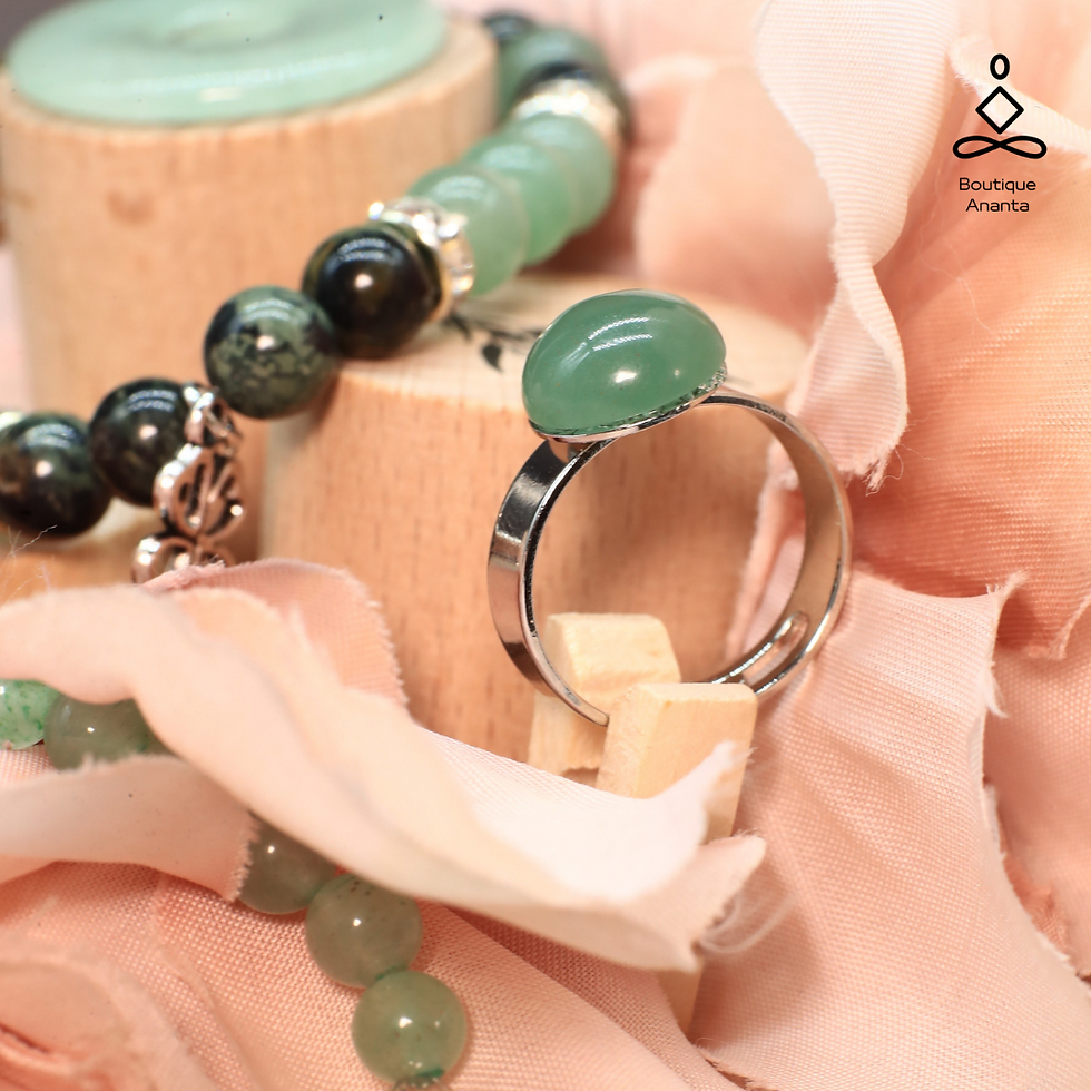 Miniature : bijoux bague bracelet en pierre naturelle aventurine verte