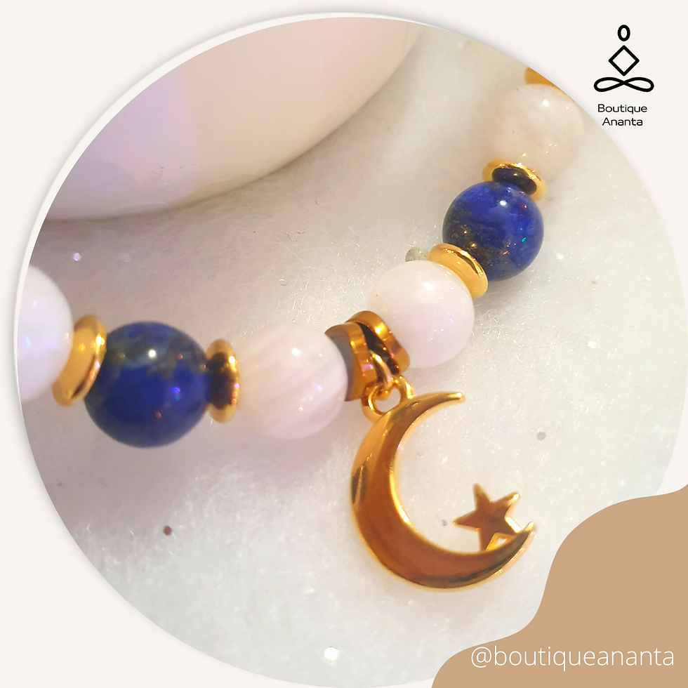 bijoux bracelet pierre naturelle en Lapis Lazuli et Pierre de Lune