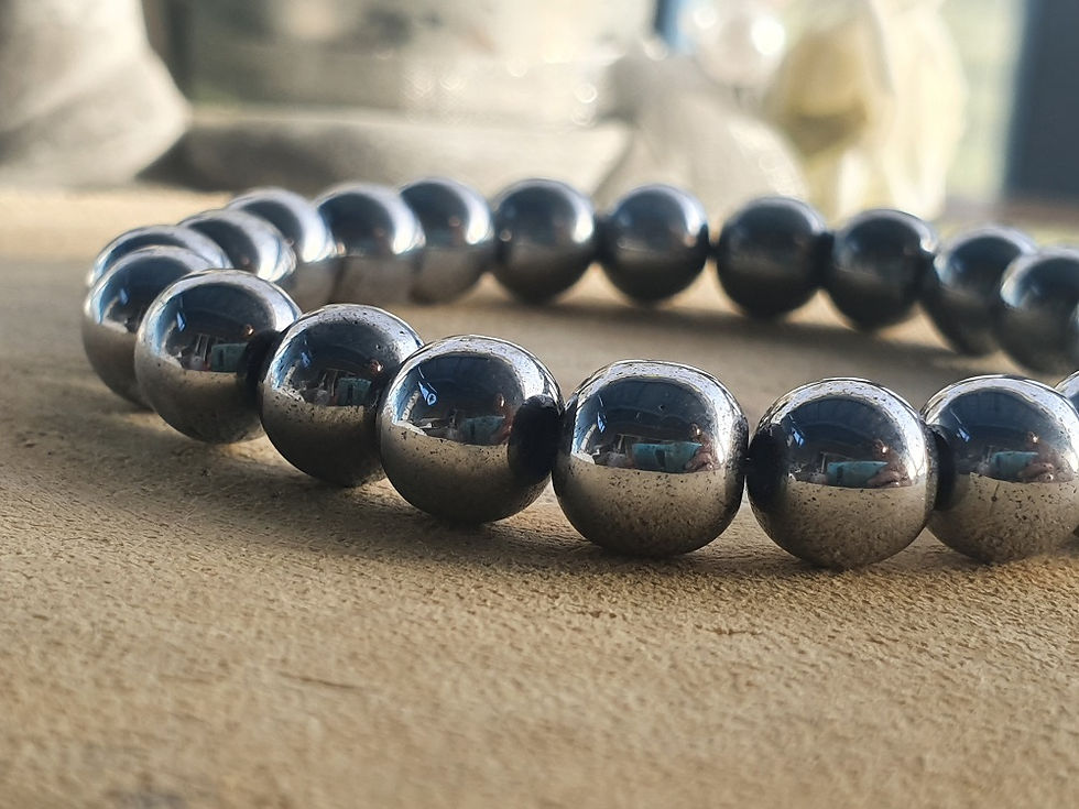 Miniature : bracelet hématite lithothérapie, pierre ancrage protection, hématite naturelle fait main, bijou hématite artisanal Albi Tarn