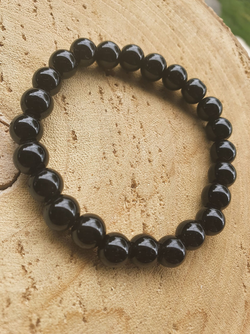 Miniature : bracelet obsidienne noire lithothérapie, pierre protection purification, obsidienne naturelle fait main