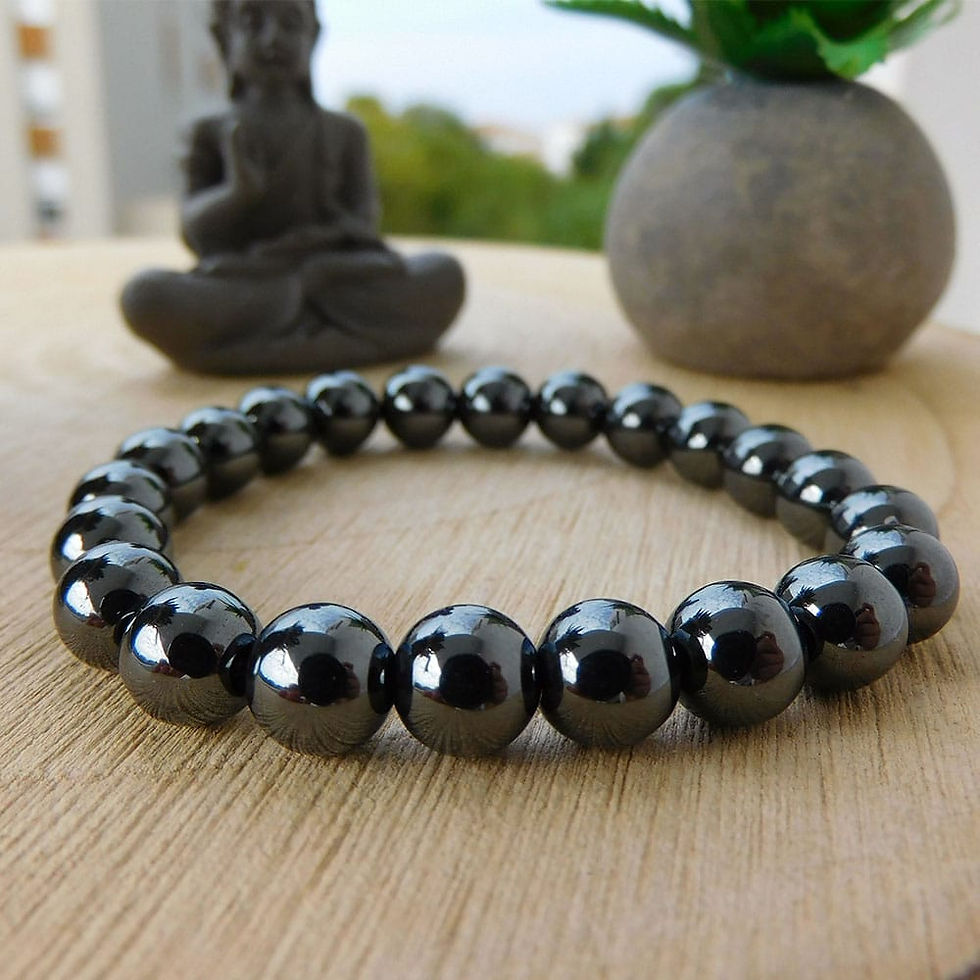 Miniature : bracelet hématite lithothérapie, pierre ancrage protection, hématite naturelle fait main, bijou hématite artisanal Albi Tarn