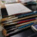 brushes, pencils, eraser