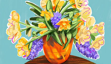 Fleurs dans un vase par John Hollander