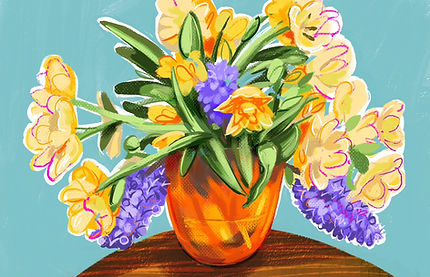 Fleurs dans un vase par John Hollander