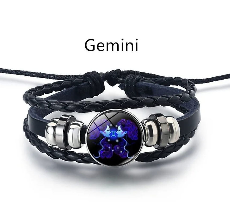 Miniatura: Pulseira Trançada de Couro Vintage Unissex Signos Do Zodíaco Bracelete Constelaç