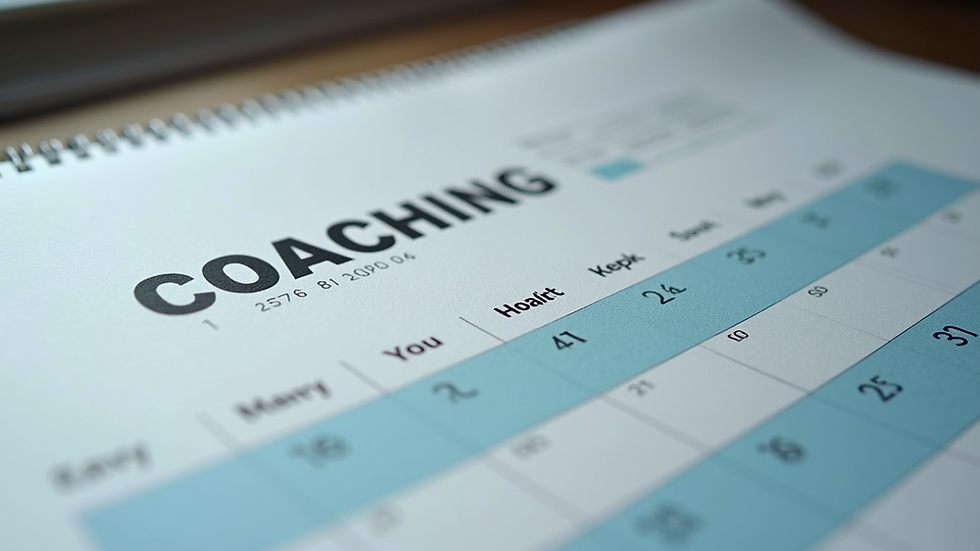 Close-up of a calendar with scheduled coaching sessions