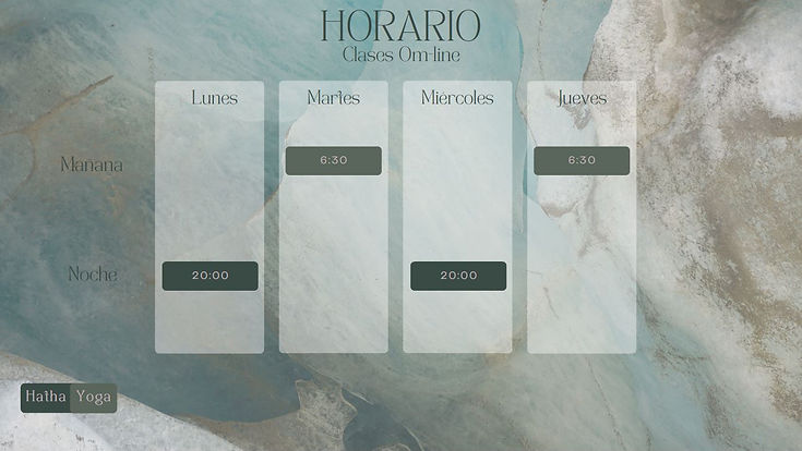 Horario clases online Mudita Yoga 2024 - 2025