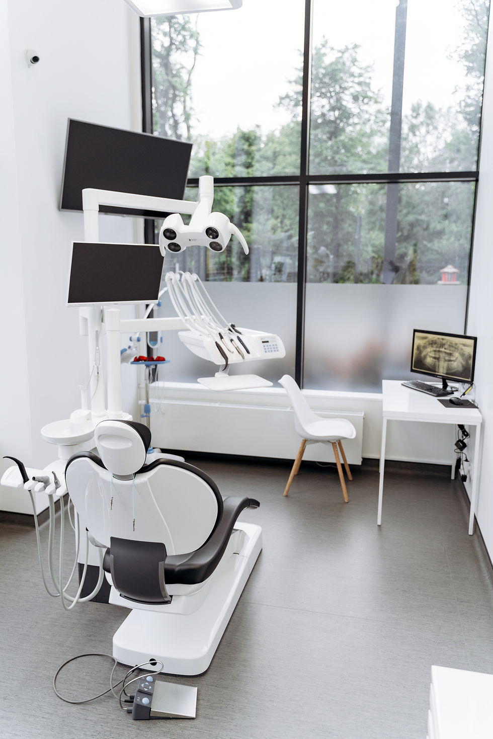 bright modern office with working dental equipment