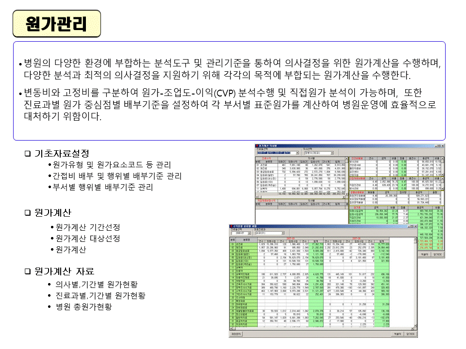 병원원가관리  