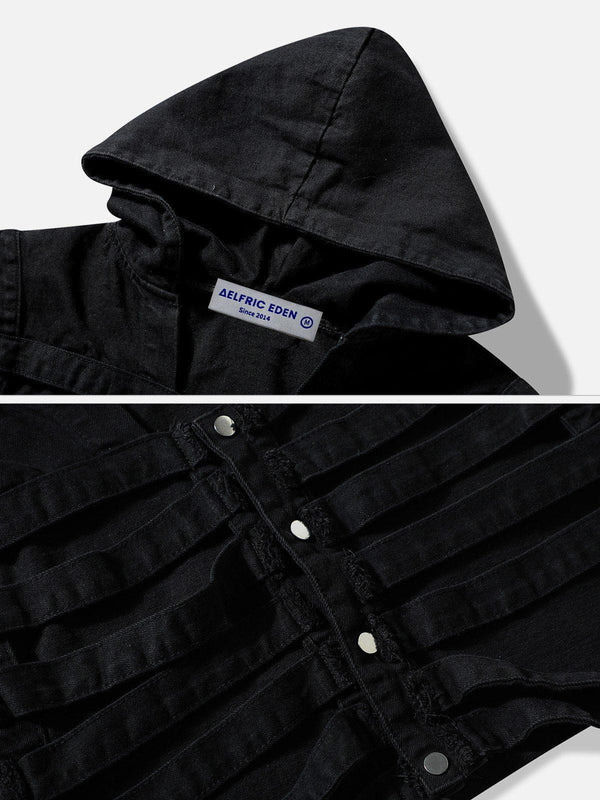 Thumbnail: Skeleton Hooded Denim Vest