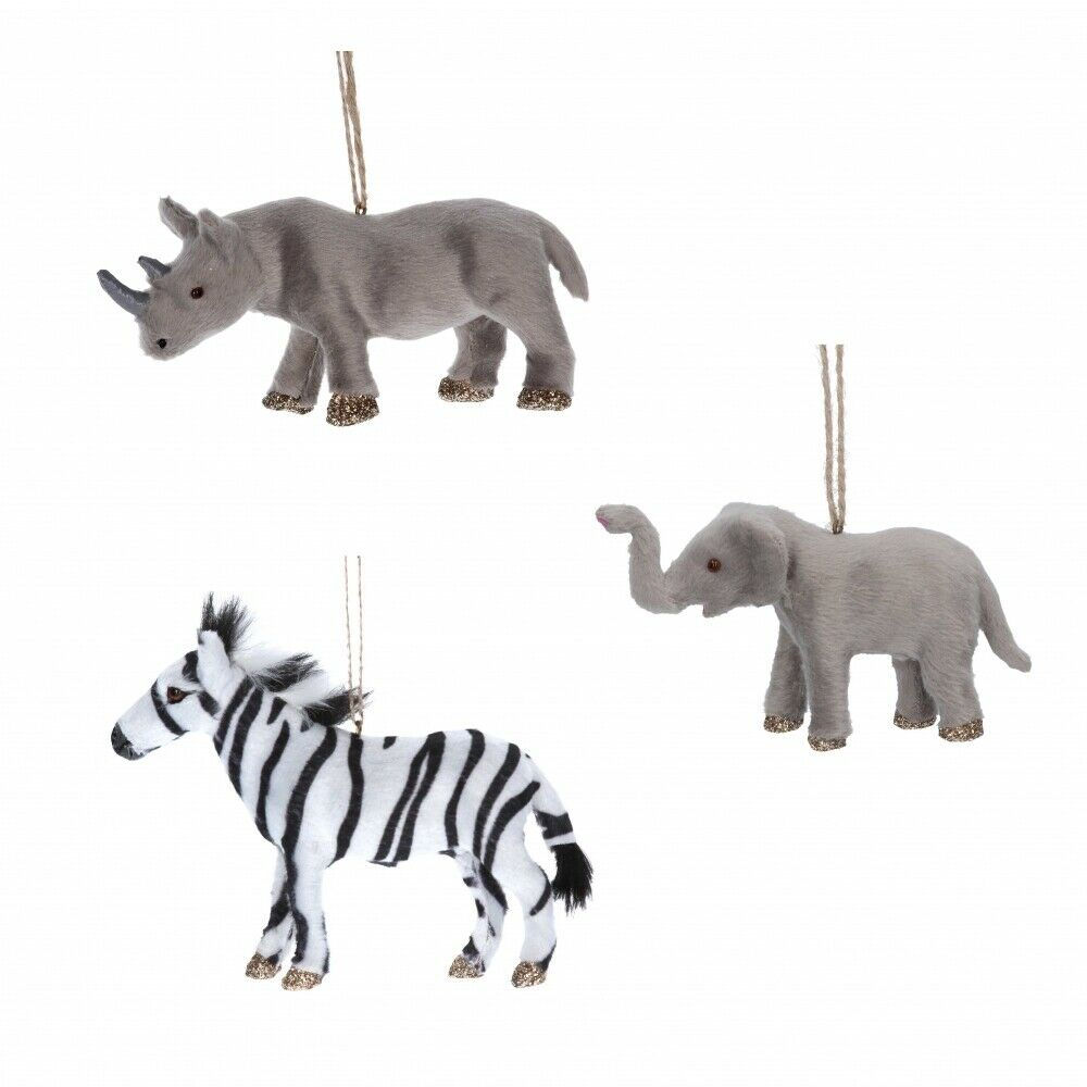 Faux Fur Animal Safari Hanging Decoration - Gisela Graham
