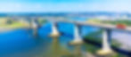 Orwell Bridge in Ipswich – a little bit of traffic overlooking the blue waters below