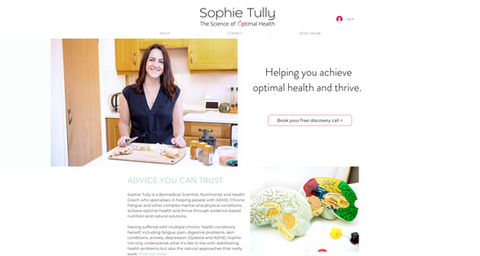 Image of Sophie Tully website Home page