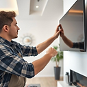 Flat screen TV mounting