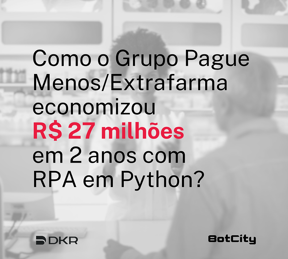 Como o Grupo Pague Menos/Extrafarma economizou R$ 27 milhões em 2 anos com RPA em Python