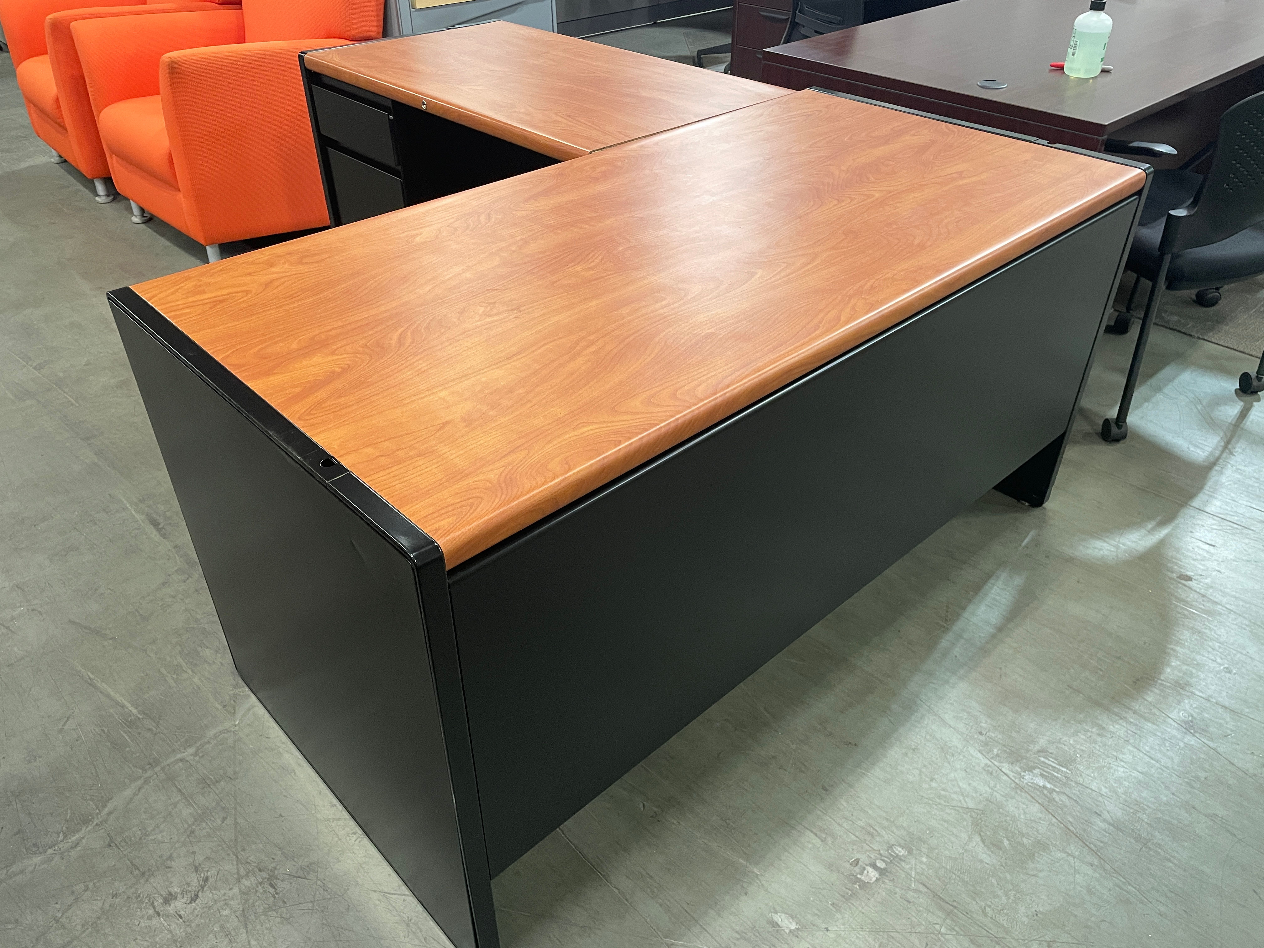 Steelcase Heavy Duty  L Shaped Metal Desk  60x75 Refreshed