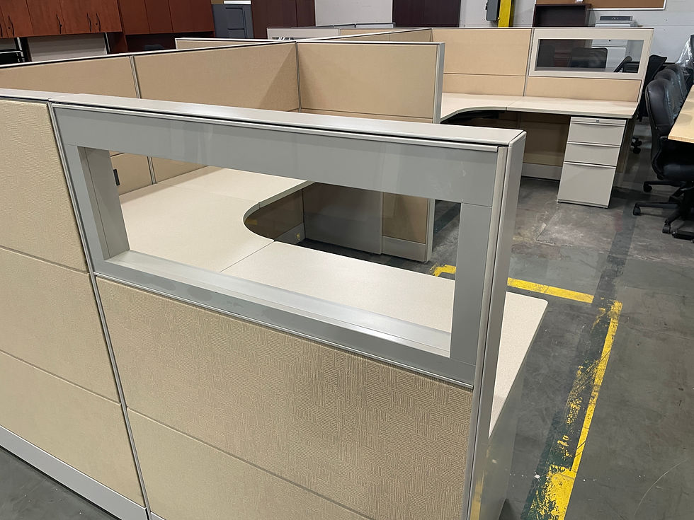 Miniatura: Teknion 7x6x54 Office Cubicle with glass (Used)