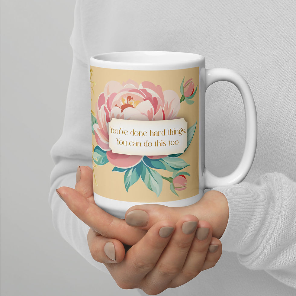 Thumbnail: Peony Blessing You  Can Do This White glossy mug