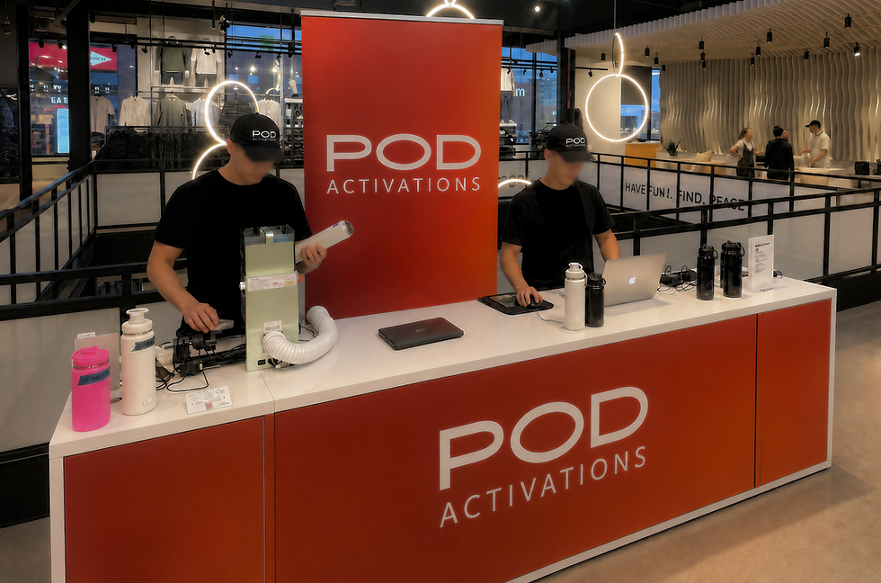 Live branded personalization station at an interactive corporate event