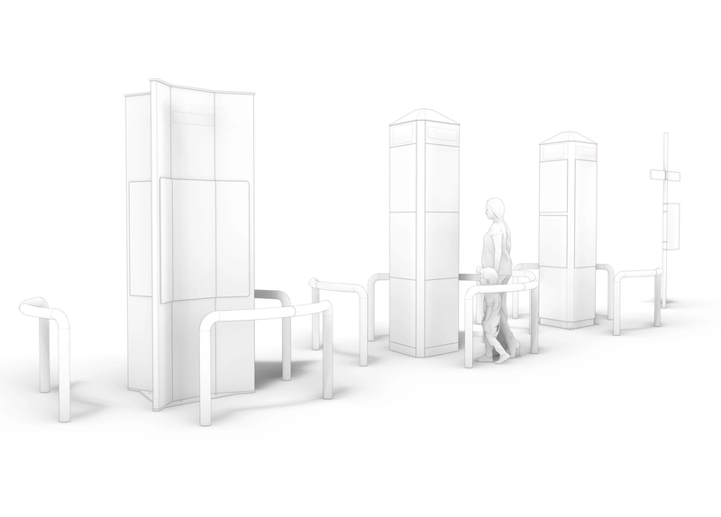 Design des volumes et dimensions des panneaux de signalétique