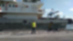 Erez Frieder next to ship
