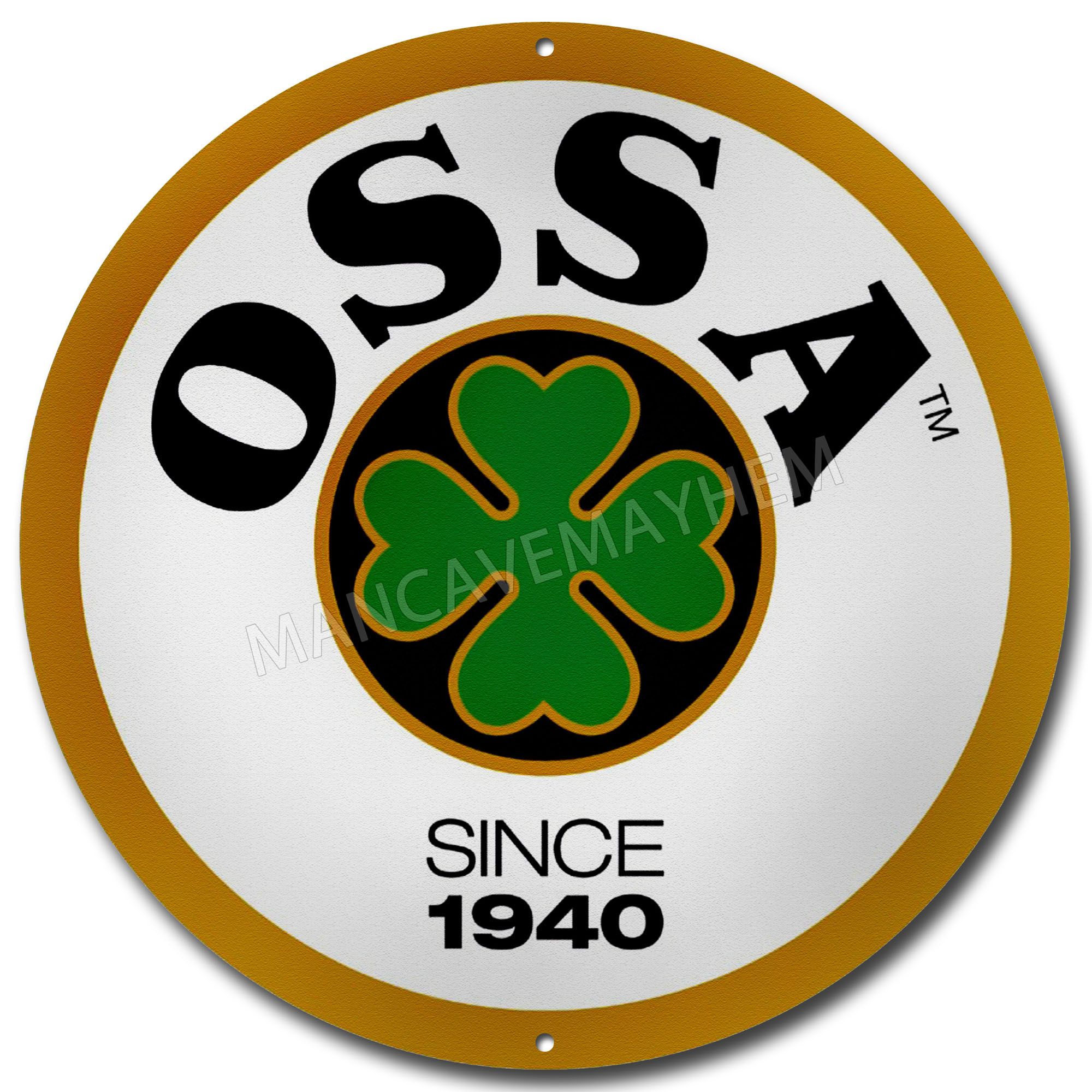 OSSA MOTORCYCLES ROUND METAL SIGN 11"