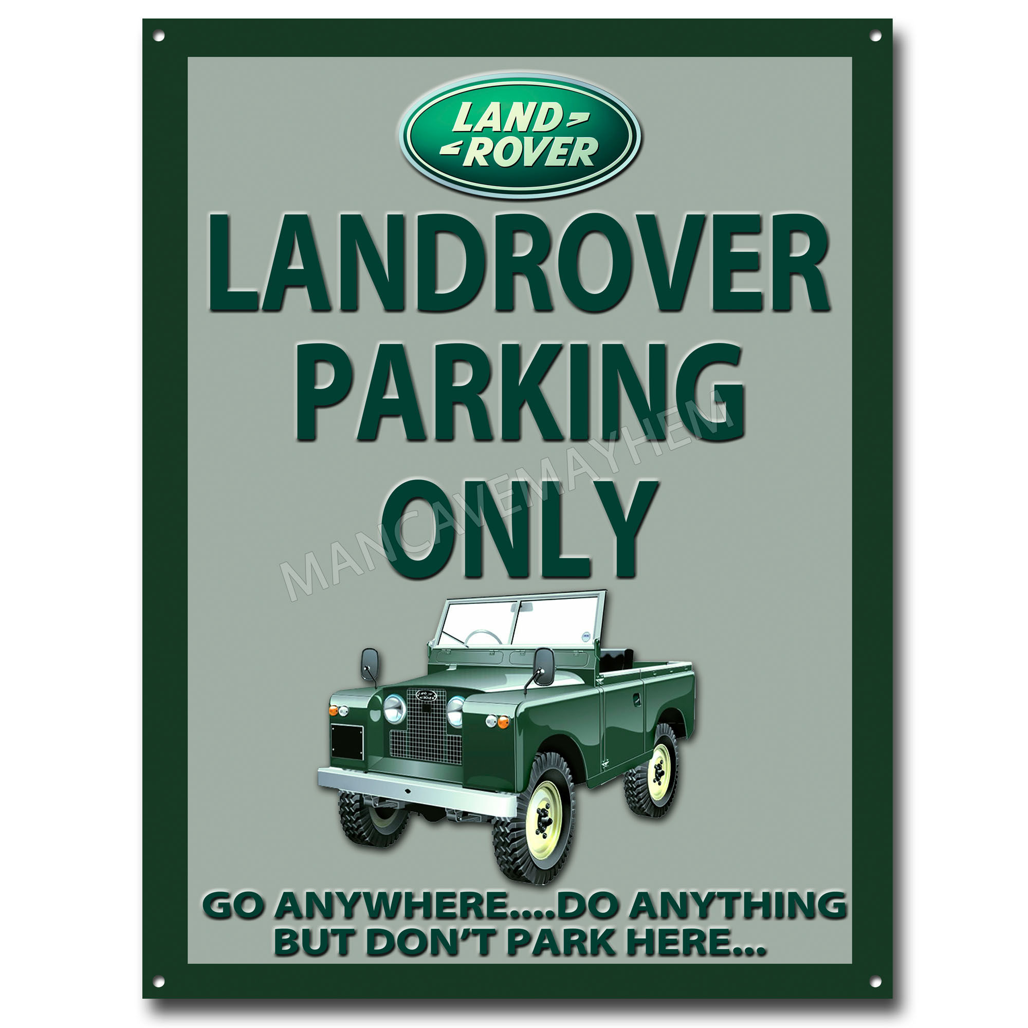 LAND ROVER PARKING ONLY METAL SIGN 16" X 12"