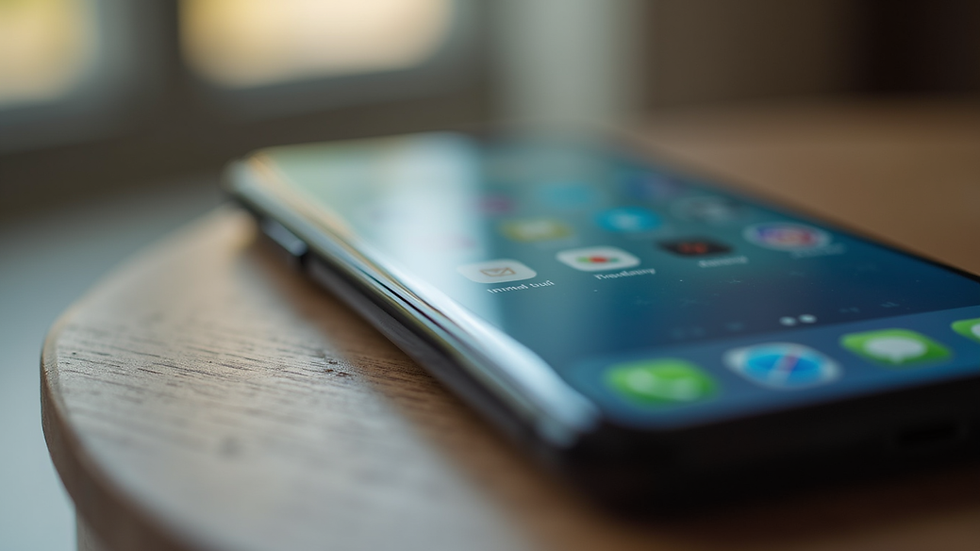 close-up view of a smartphone showing social media app with engagement icons