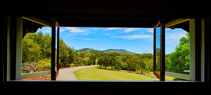 View from the kitchen windows looking towards the mountains of the Coffs Coast hinterland. 