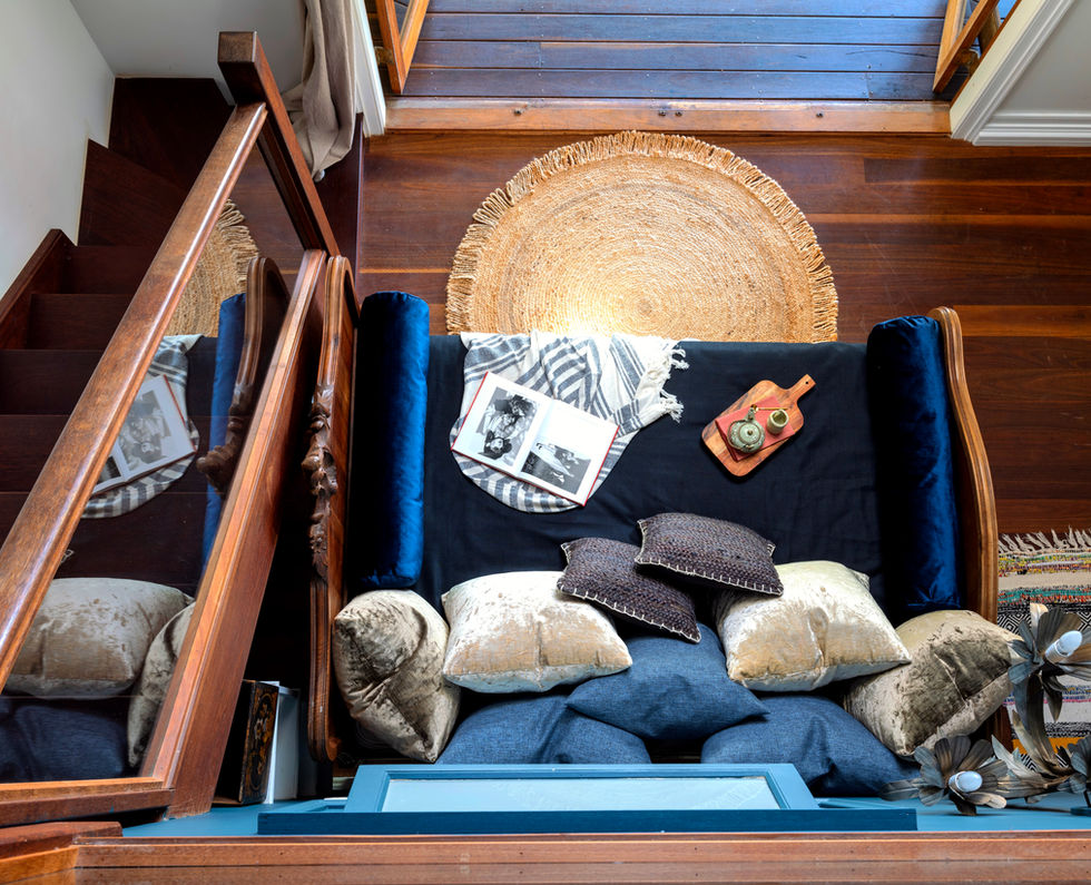 Overhead view of tranquilobeachhouse's luxurious chaise lounge