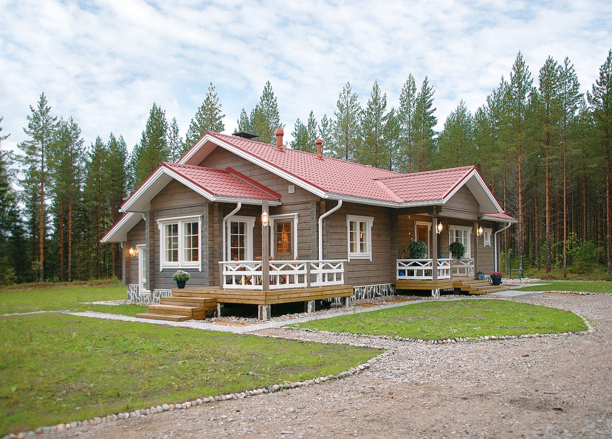 Kontio деревянные дома клееный брус с утеплением