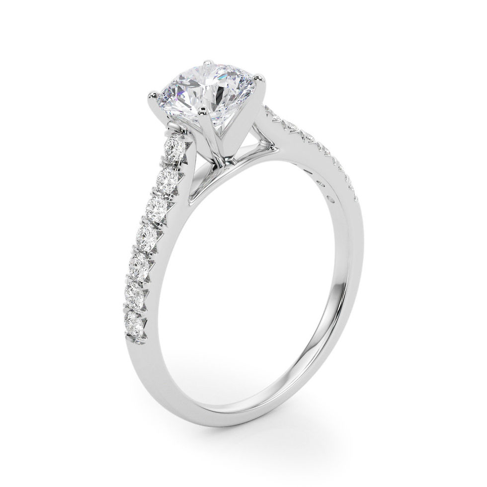 Thumbnail: women's round cut diamond engagement ring 