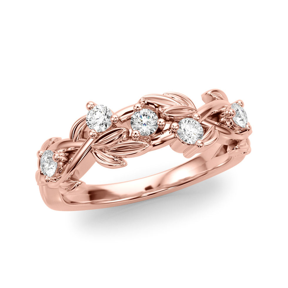 Thumbnail: Round Brilliant 0.35 ctw Natural Diamond Women's Wedding Ring 14k White Gold