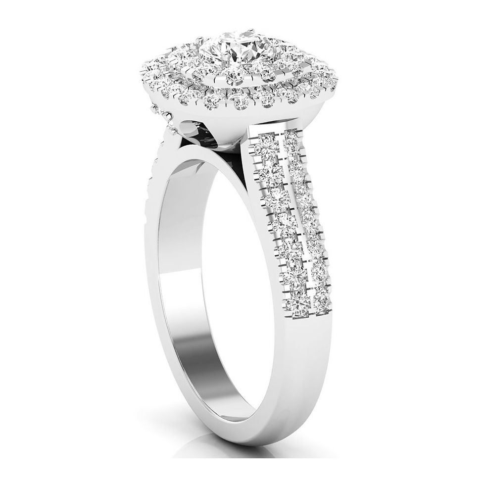 Thumbnail: women's round cut diamond engagement ring 