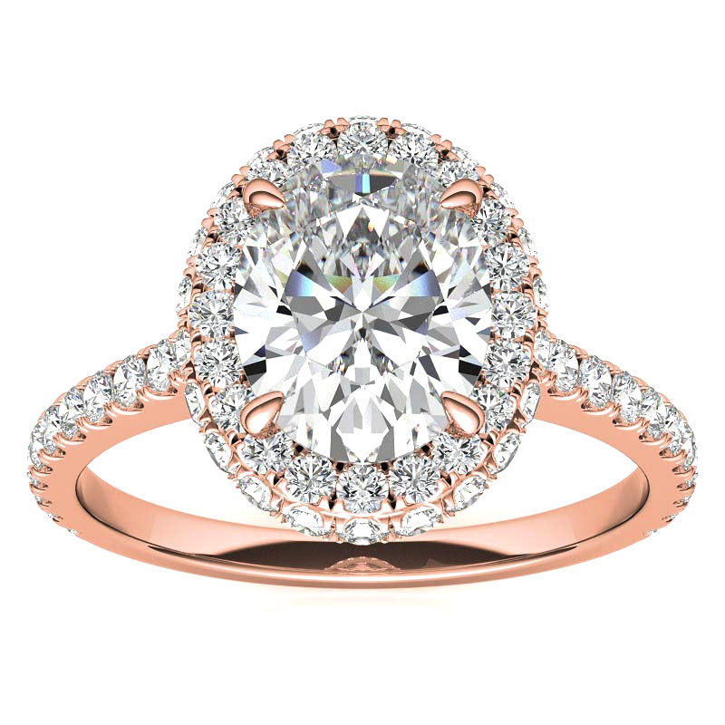 Thumbnail: Oval Cut 1.90 ctw Women's Diamond Engagement Anniversary Ring 14k Gold