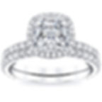 Cushion Cut 1.60 ctw VS2 Clarity, I Color Diamond Platinum Wedding Set