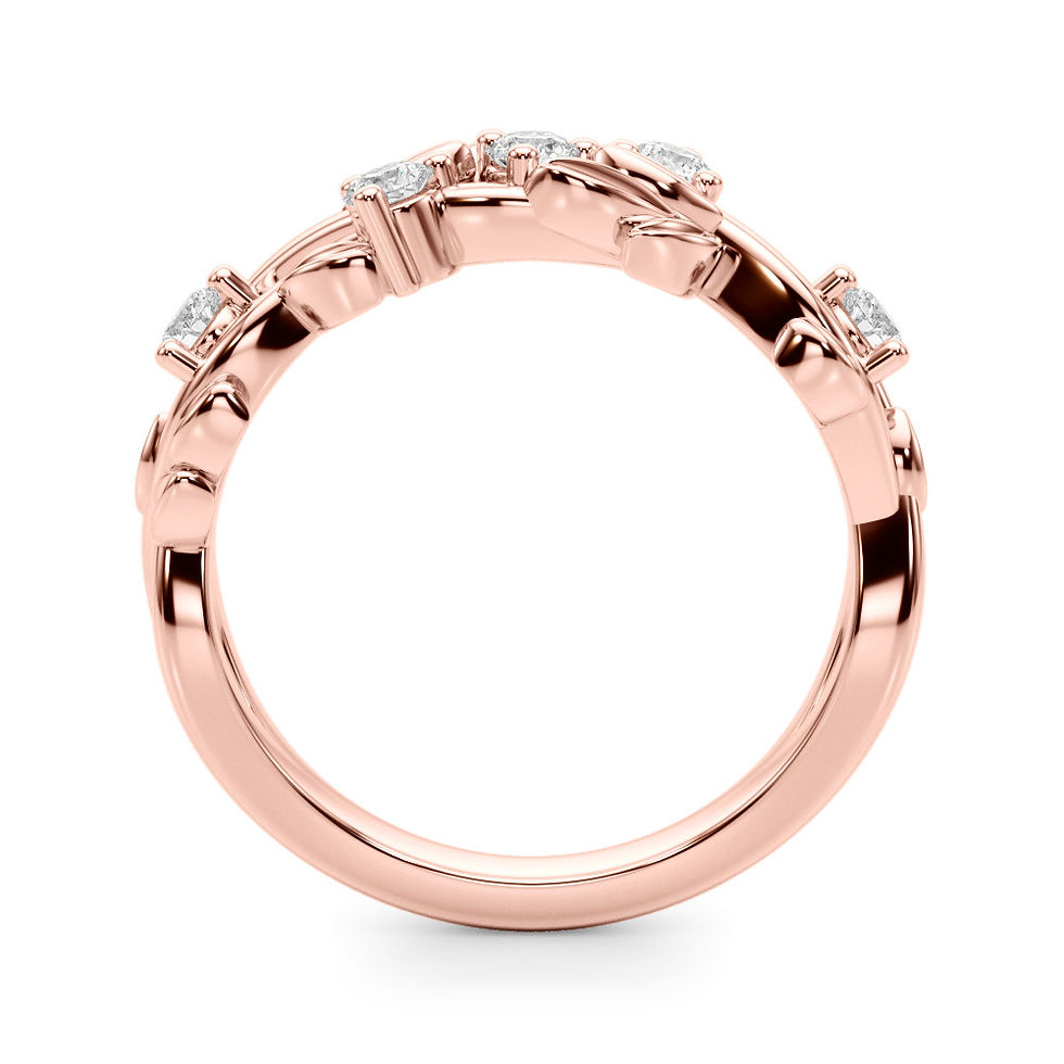 Thumbnail: Round Brilliant 0.35 ctw Natural Diamond Women's Wedding Ring 14k White Gold