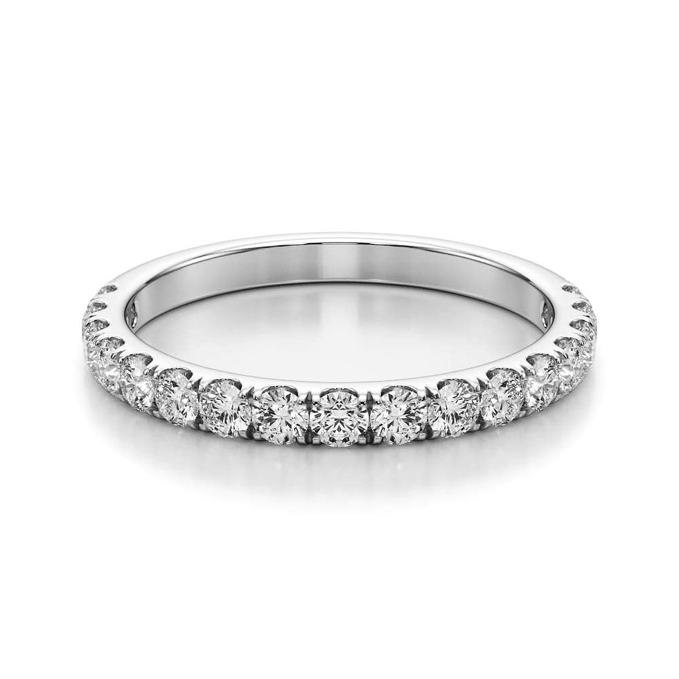 Thumbnail: Round Brilliant 1/2 ctw Women's Pavé Diamond Wedding Ring In 14k Gold